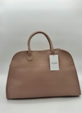 Torba skórzana Maxi Borse XXL z naturalnej skóry blady róż